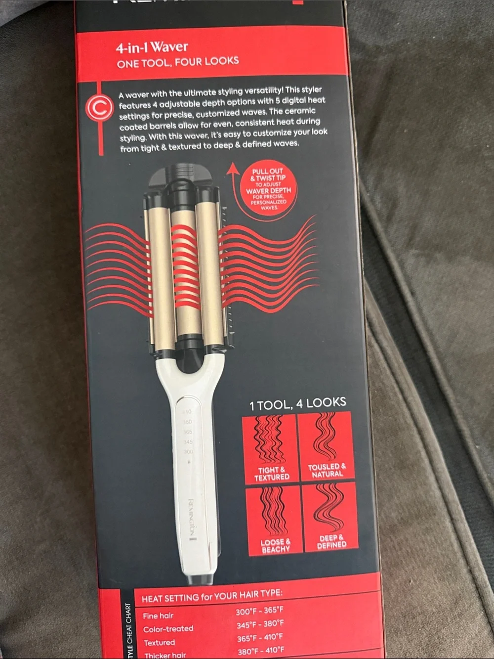 Remington Gold and White 4-in-1 Adjustable Hair Waver